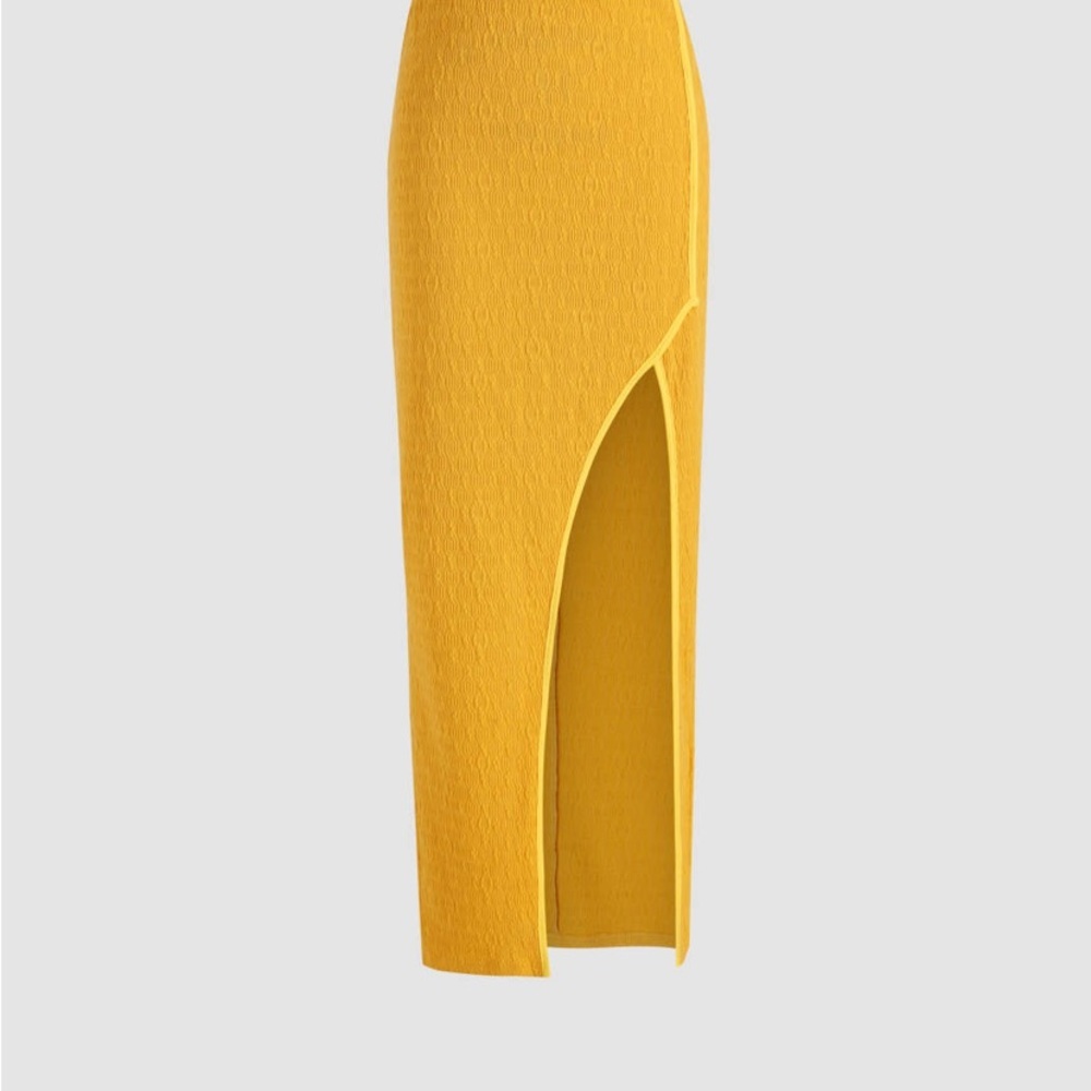 NWT Cider Solid Texture Tank Top & Slit Skirt Set